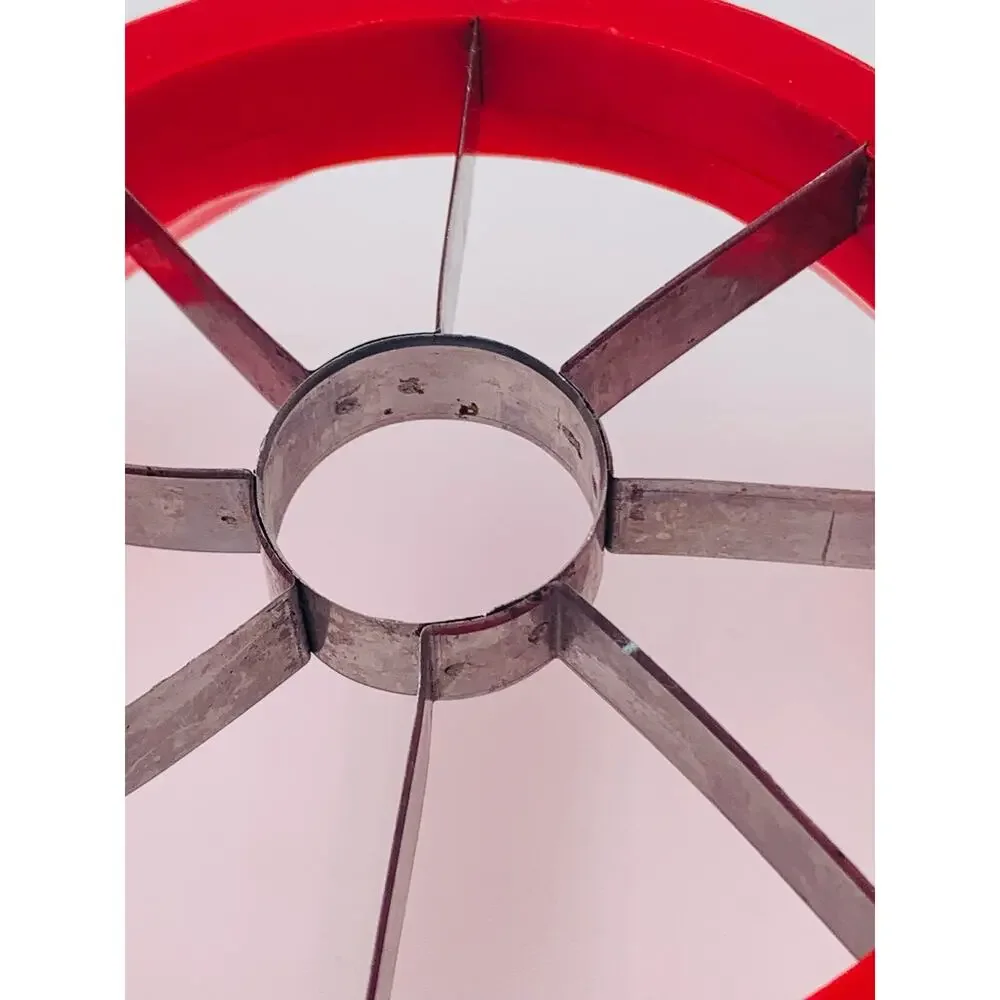 Apple Slicer Cutter Stainless Steel Corer Red Handle Slice Blade Pear One Motion